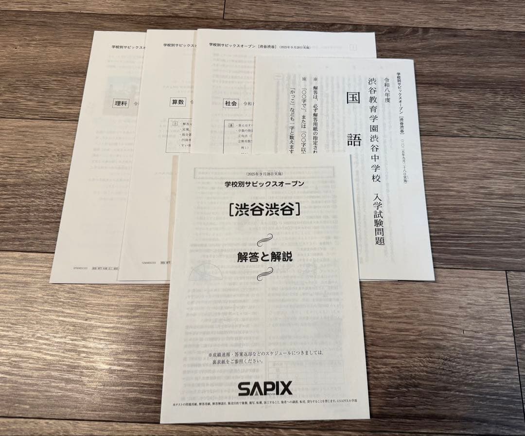2025年版最新サピックス　テスト6年