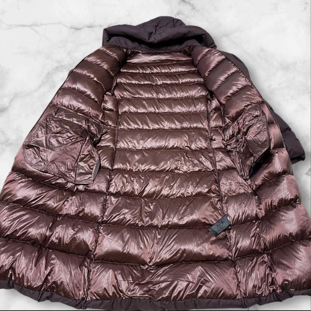 【美品】ユニクロ +J 　ウルトラライトダウン　フーデットコート パープル L