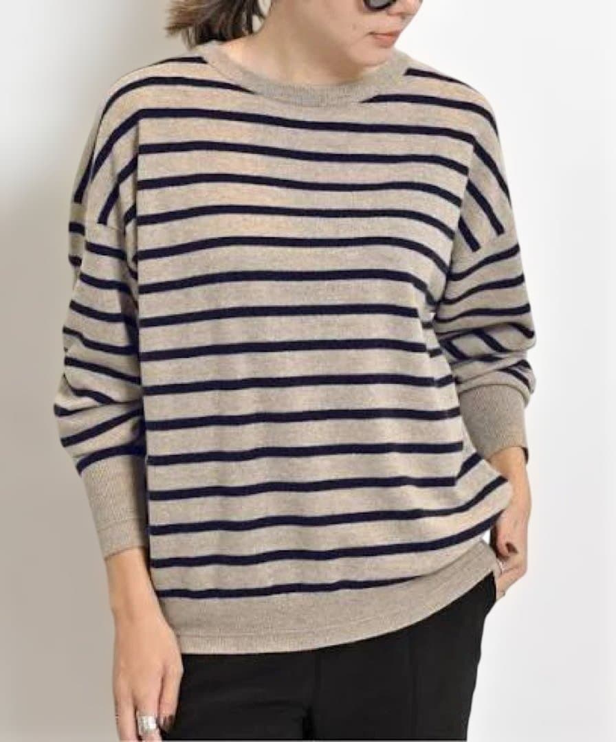 【アパルトモン】BORDER BF KNIT PULLOVER