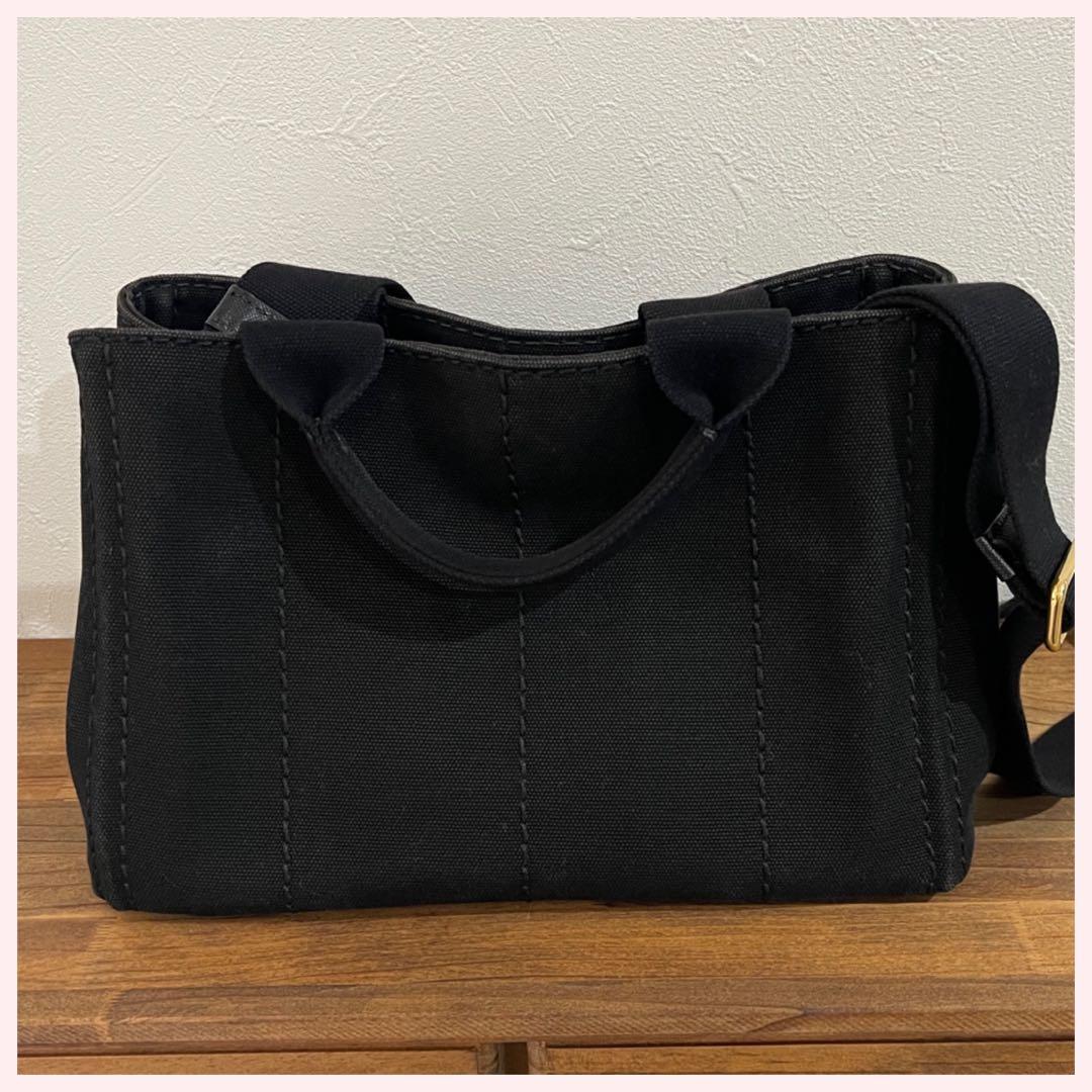 ＊ニコ＊PRADA カナパ 黒 トートバッグ