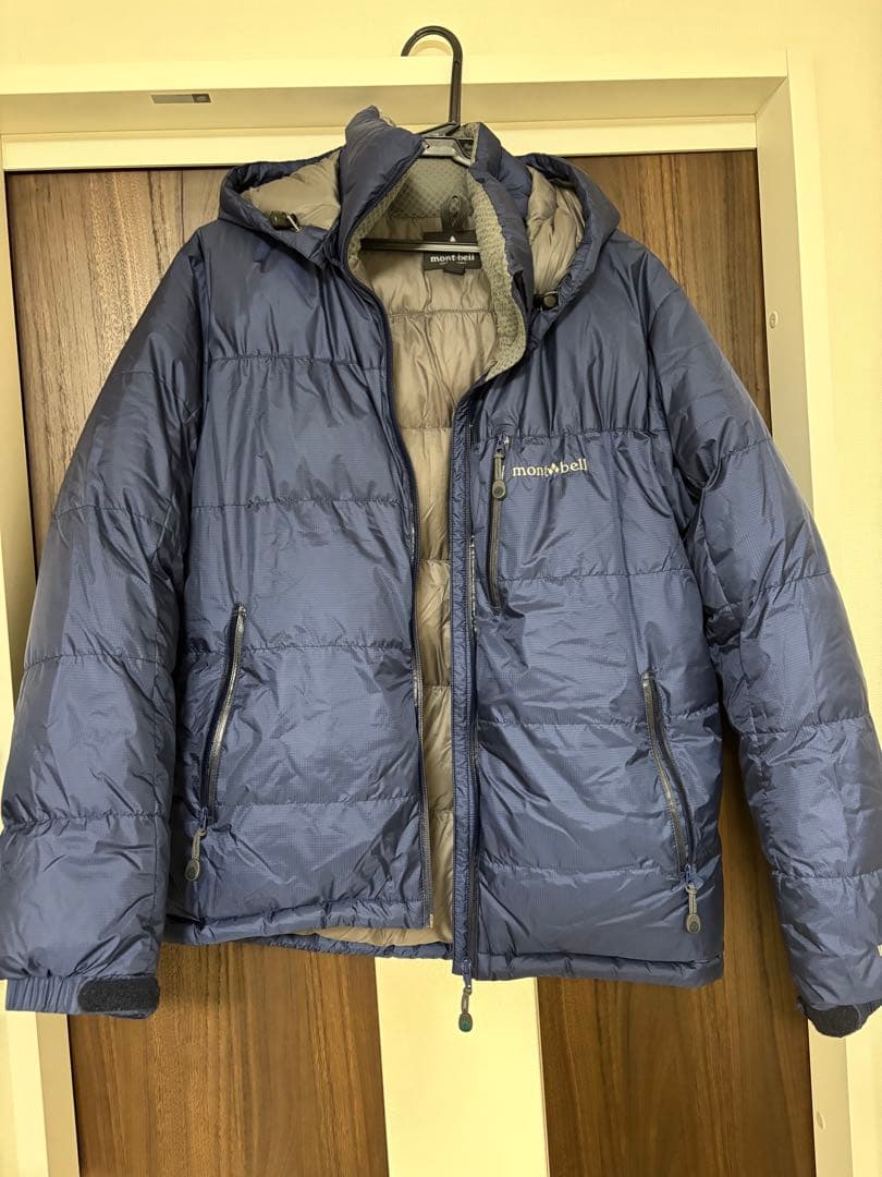 モンベル パーマフロスト ダウンパーカ　メンズ S ネイビー×グレー