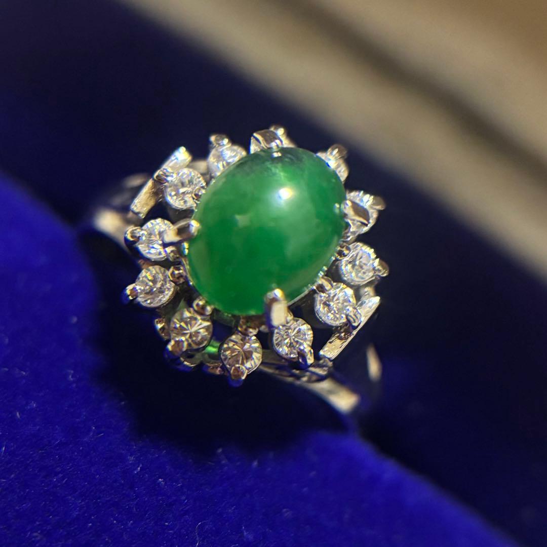 S*e様 9 指輪　シルバー　リング　レディース　グリーン　緑　キラキラ