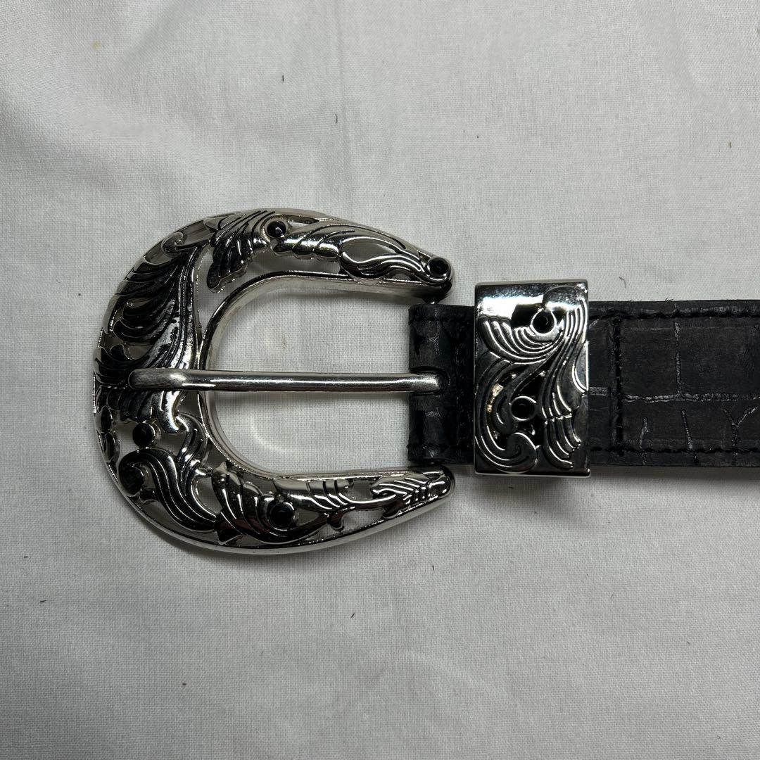 TORNADOMART 本革　コンチョ　スタッズ　ウエスタン　ベルト　レザー　黒