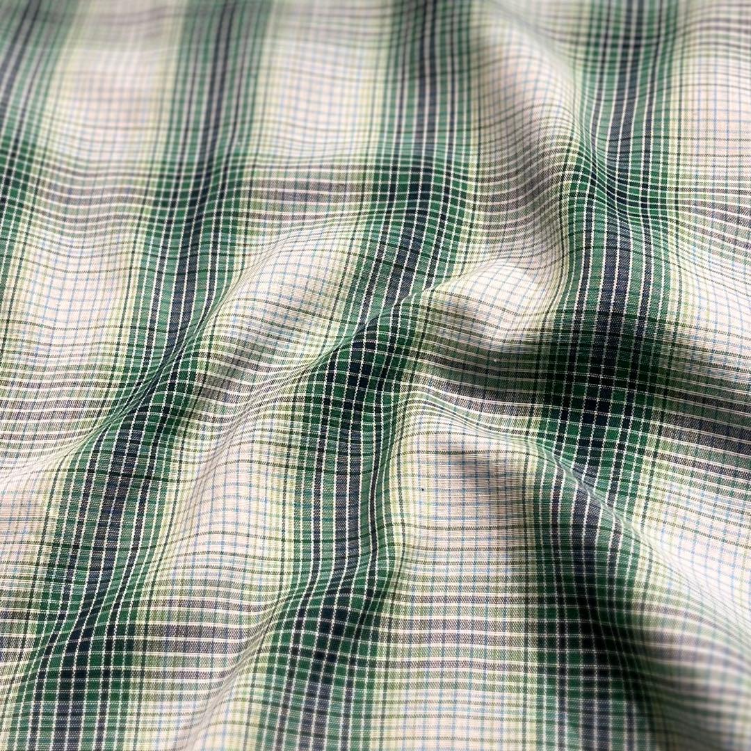 60~70's オンブレチェック オープンカラーシャツ ヴィンテージ