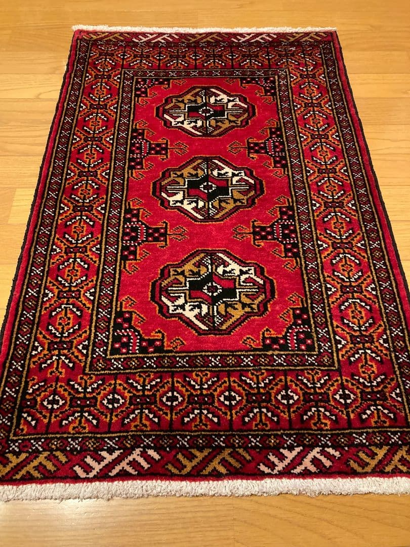 【gaogaoさま専用】ペルシャ絨毯トルクメン　トライバル　イラン手織り(15)