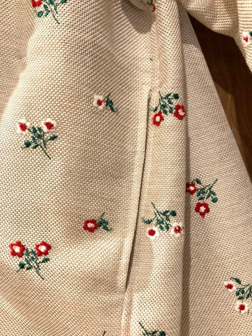 最終値下げ▼ほぼ新品☆TICCA 花 刺繍 シャツブルゾン ベージュ Bshop