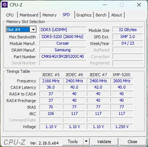 DDR5 PC5-41600 64GB デスクトップメモリ DDR5-5200