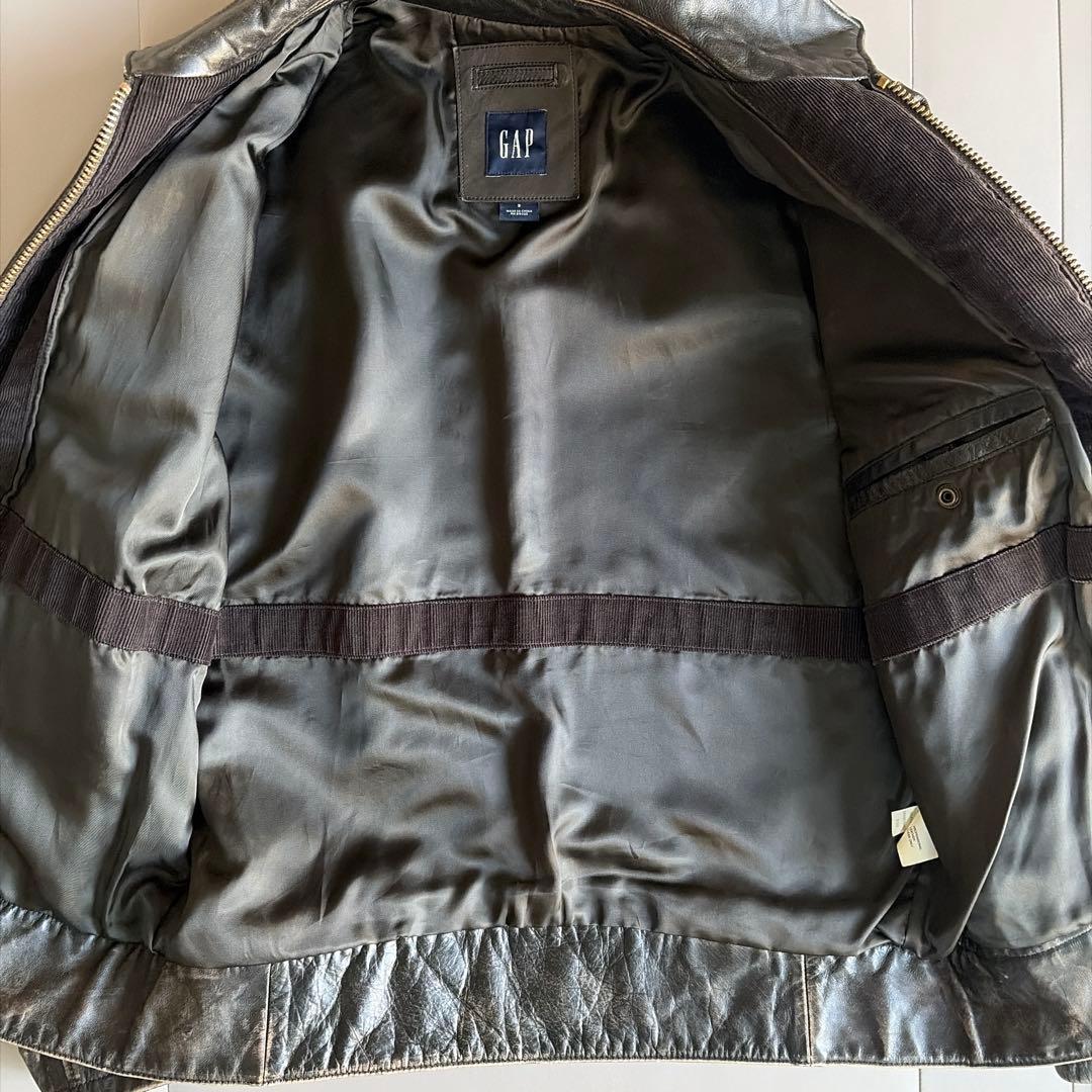 【レア】OLD GAP レザージャケット 茶芯 00s シングルライダース