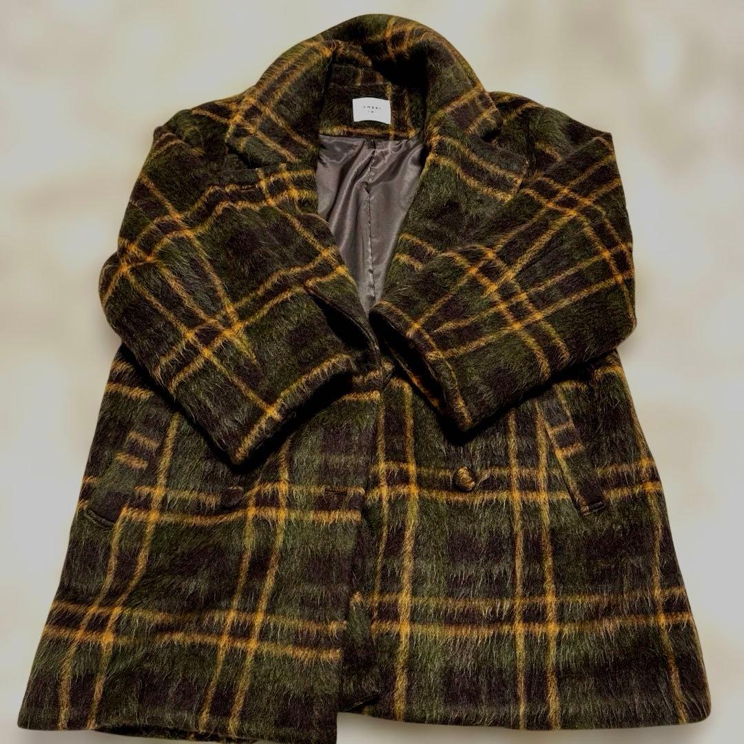 【AMERIVINTAGE】ADORABLE SHAGGY CHECK COAT