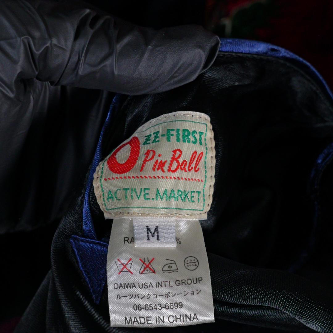 PINBALL スカジャン　リバーシブル　戦闘機　竜　富士山　ブラック　サテン