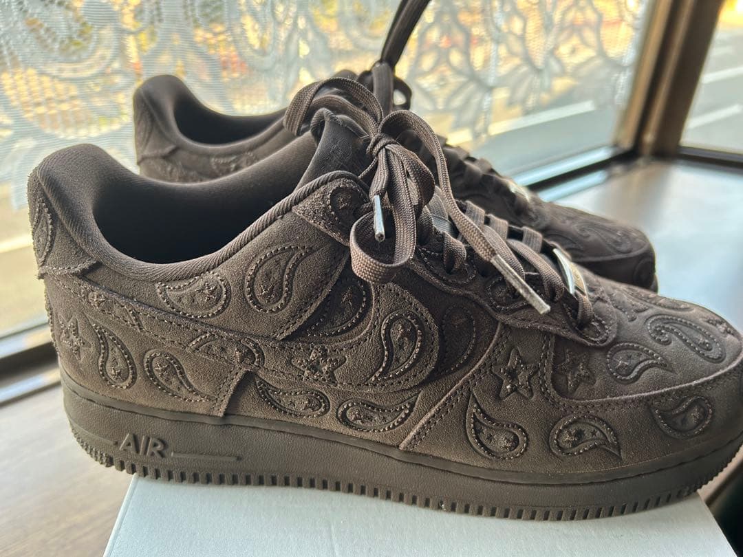 エアフォース1 バロックブラウン　ペイズリー刺繍スニーカー28cm 10インチ