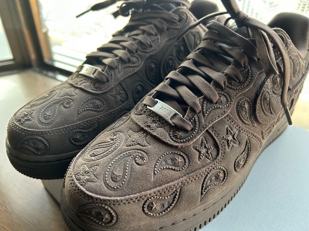 エアフォース1 バロックブラウン　ペイズリー刺繍スニーカー28cm 10インチ