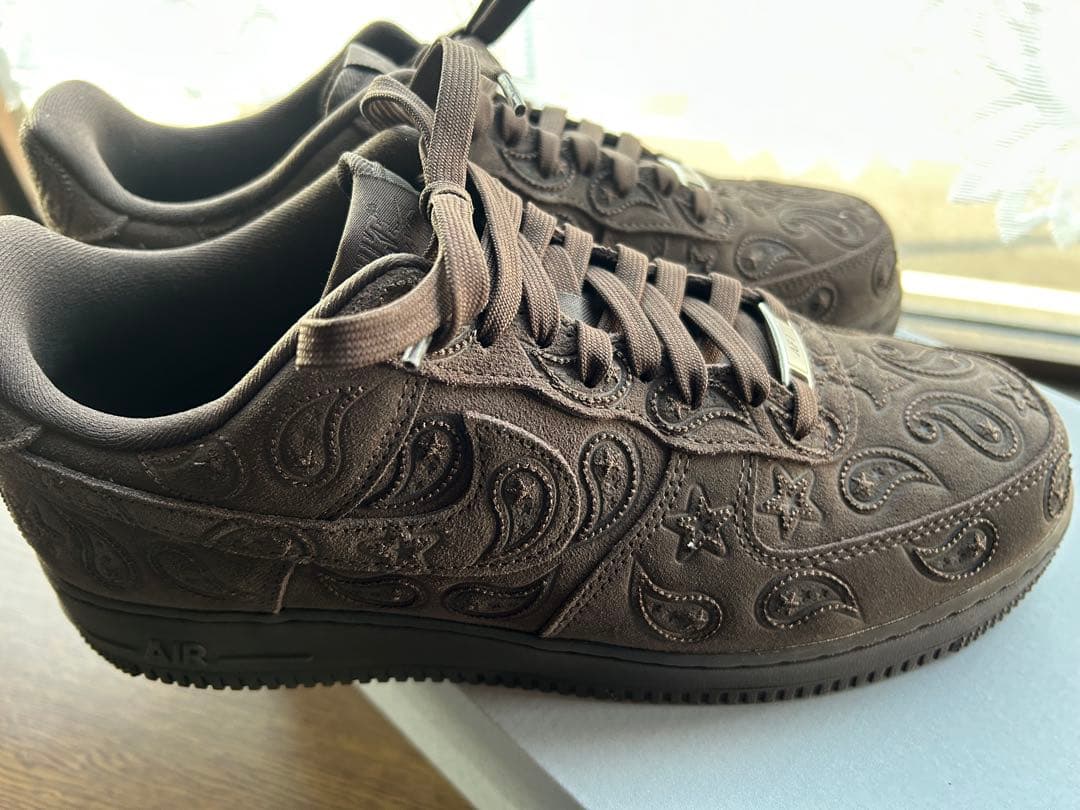 エアフォース1 バロックブラウン　ペイズリー刺繍スニーカー28cm 10インチ