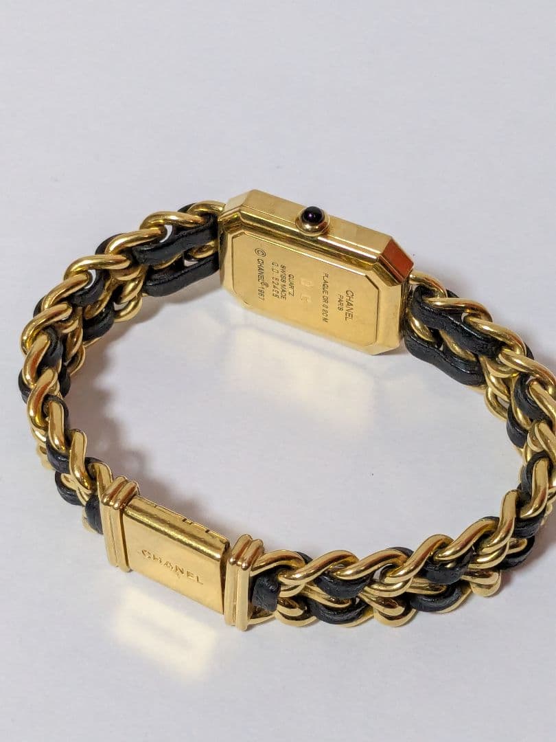 美品　CHANEL　プルミエールＬ ゴールド×ブラック レディース　腕時計