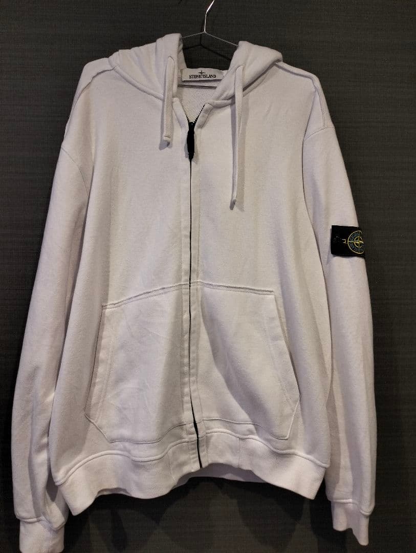 Stone  ホワイトパーカー サイズ XL