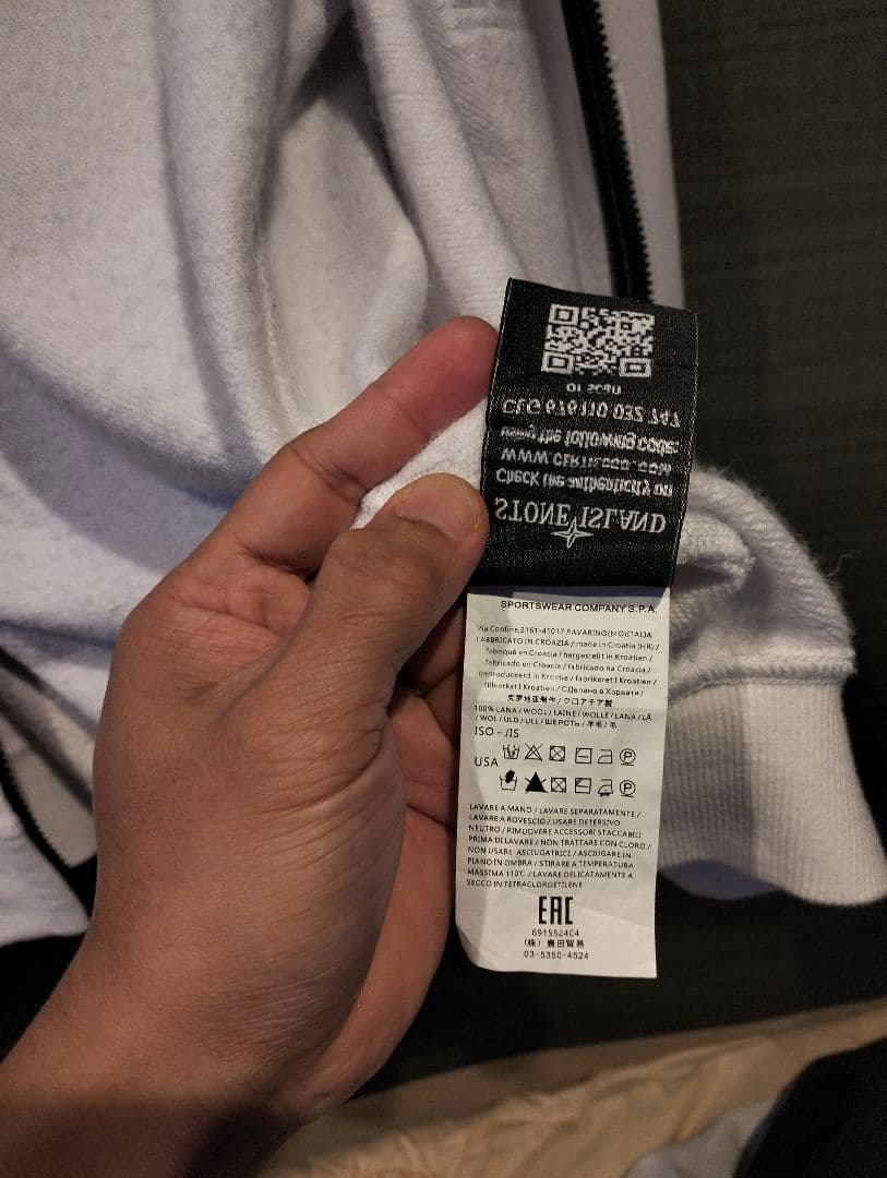 Stone  ホワイトパーカー サイズ XL