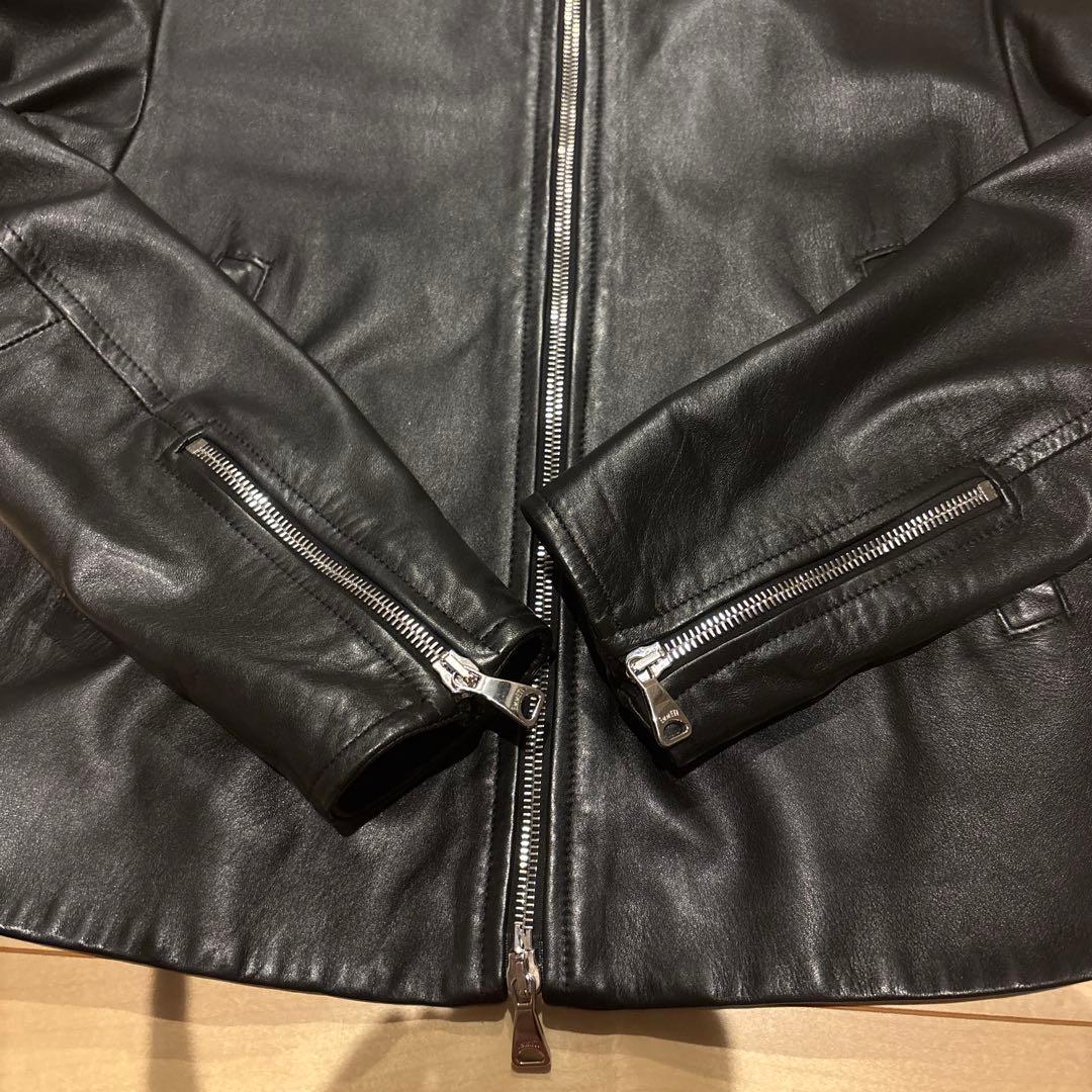 EMMETI FAI ナッパ シングル ライダースブルゾン 38 レディース