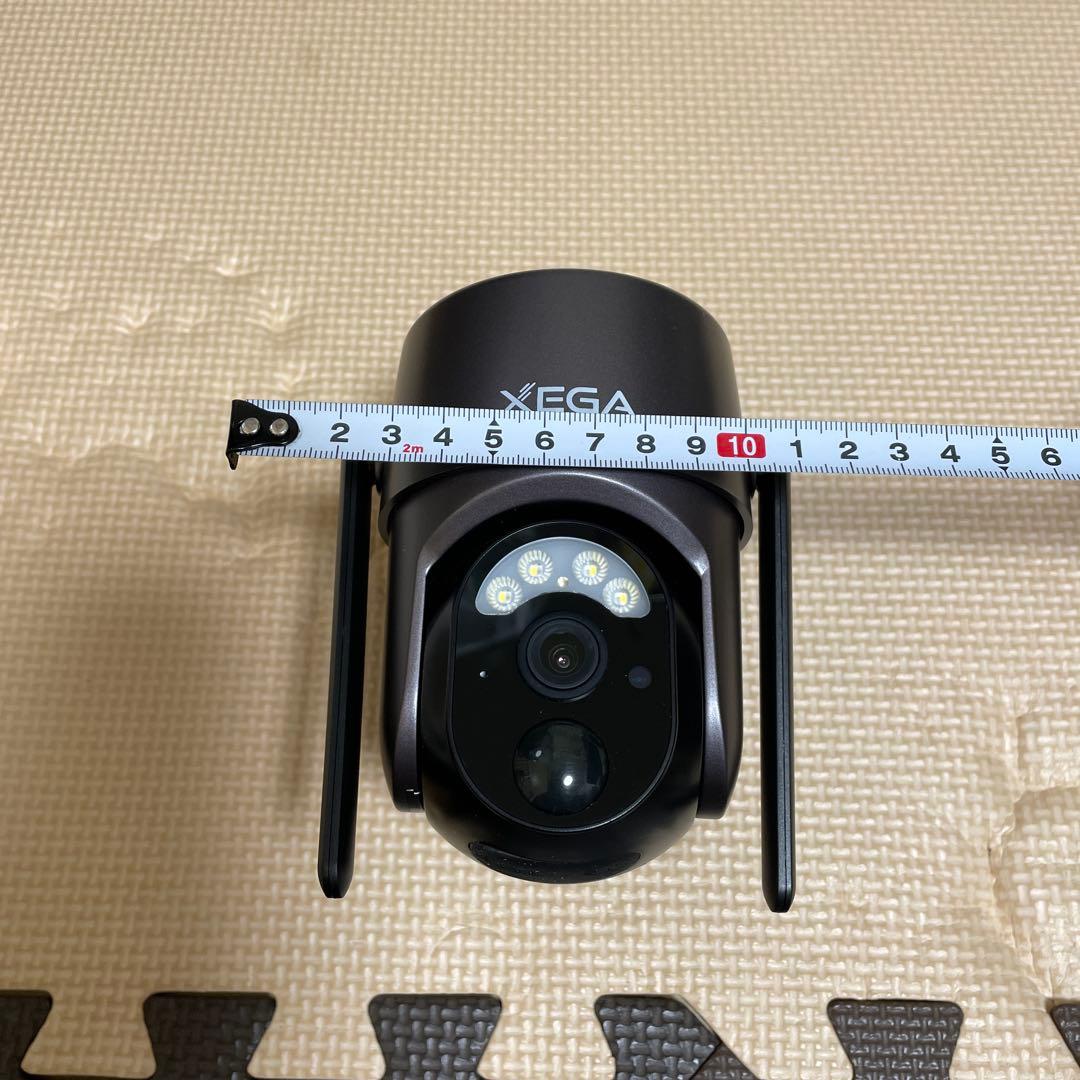 XEGA 防犯カメラ ソーラーパネル 黒 360°防犯カメラ 1台