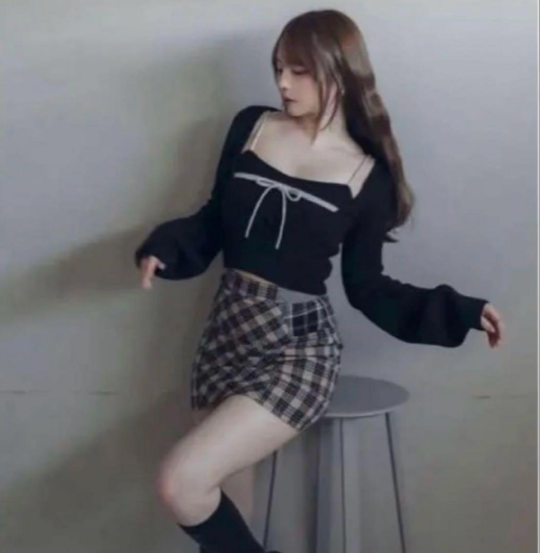 ANDMARY Natalie ribbon set ニット　ブラック