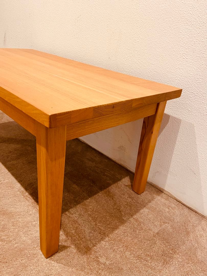 ☘️送料無料✨超美品❇天然木⭐️廃盤希少✴無印⭐️タモ材⭐️ローテーブル