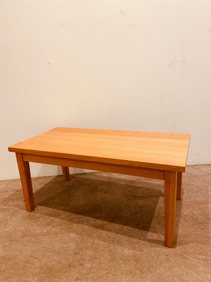 ☘️送料無料✨超美品❇天然木⭐️廃盤希少✴無印⭐️タモ材⭐️ローテーブル