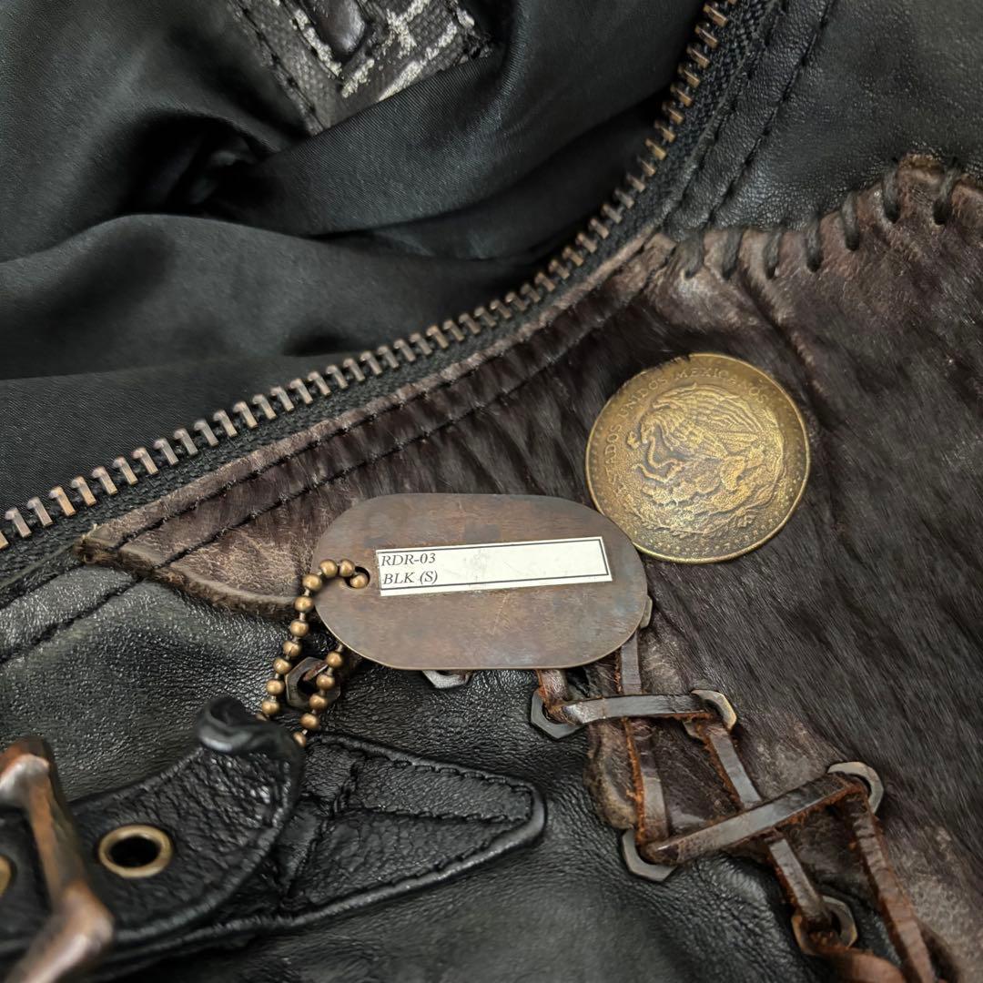 初期 14th addiction JK-Desertレザージャケット ダメージ