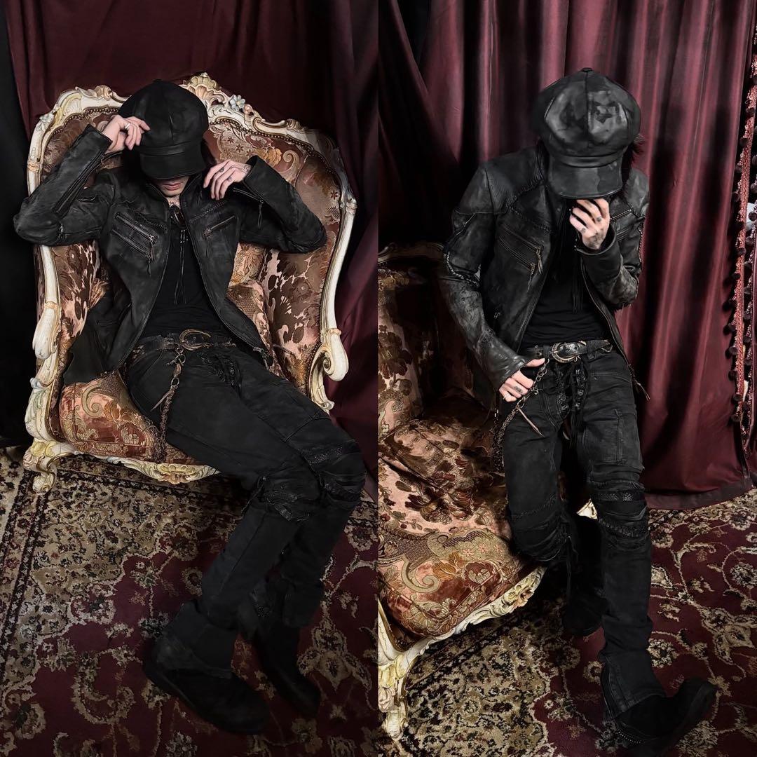 初期 14th addiction JK-Desertレザージャケット ダメージ