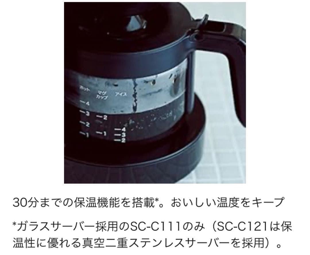 【新品・未開封】シロカ コーン式全自動コーヒーメーカー SC-C111