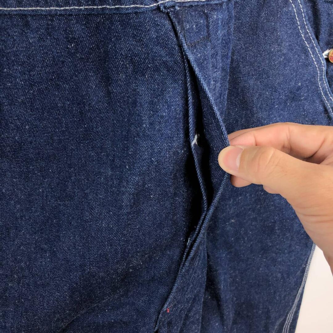 USA製 ラウンドハウス デニムオーバーオール サロペット 濃紺 W42