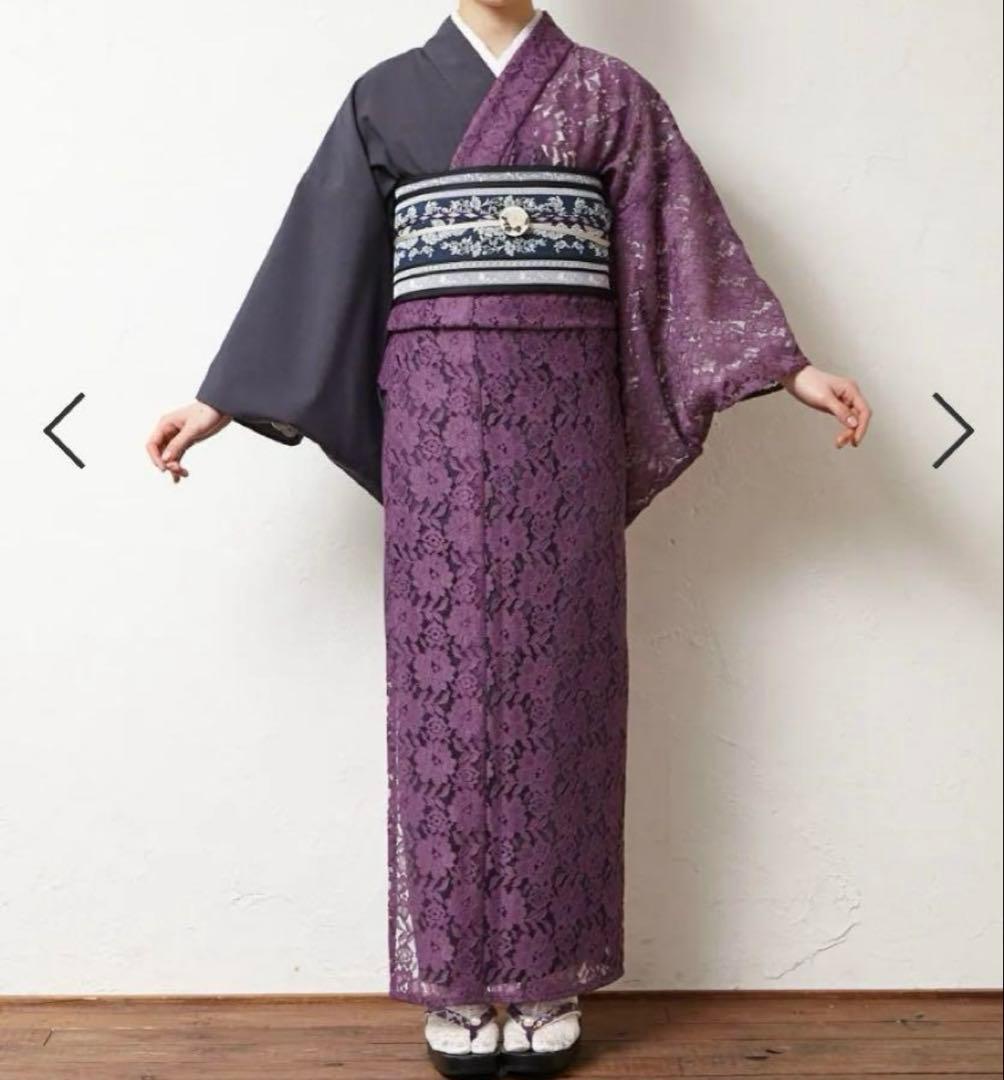 片身替え　着物　浴衣　お仕立て　チェックとデニム