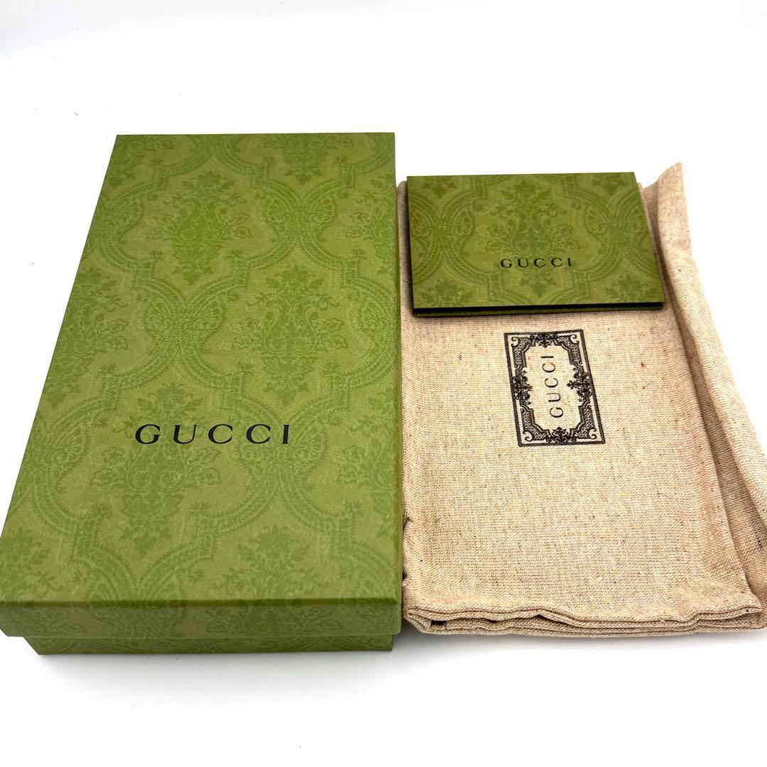 ☆箱付☆美品☆グッチ GGマーモント ラウンドファスナー長財布 レザー グレー