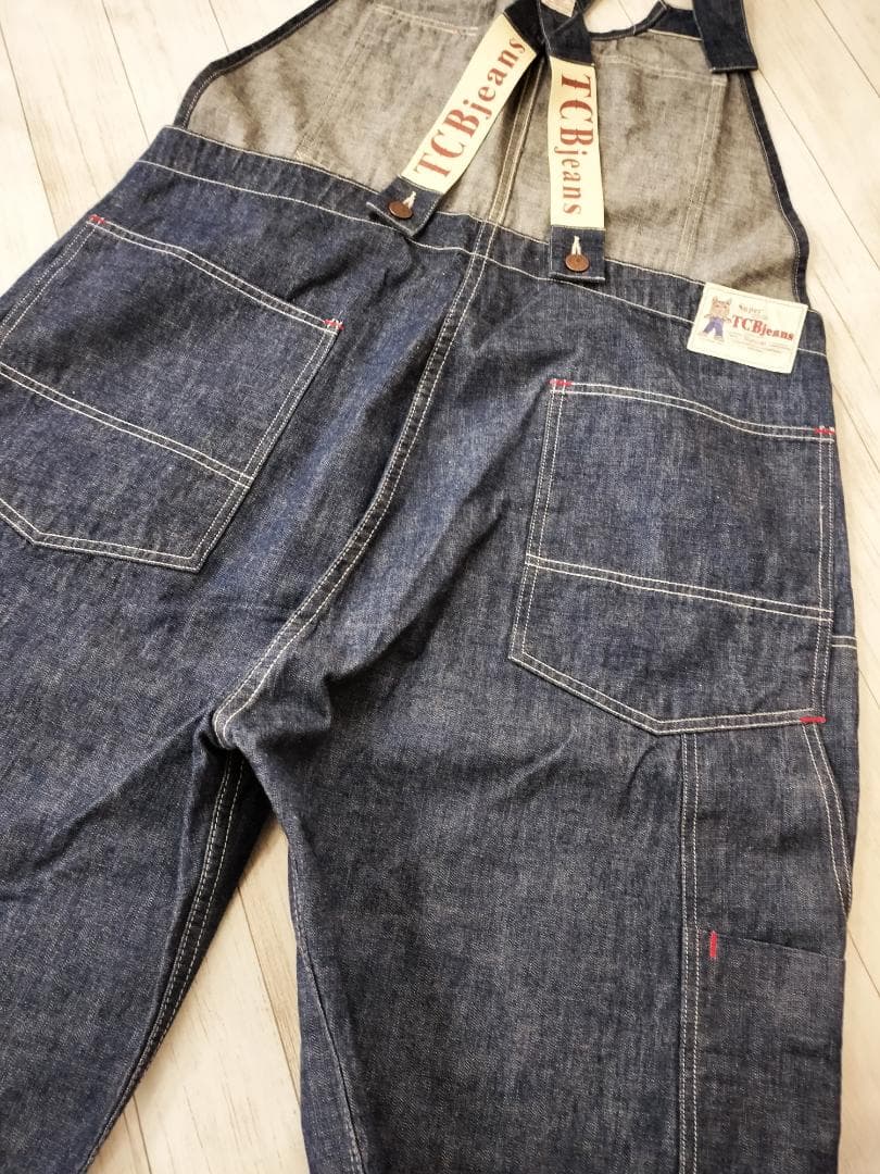 TCBジーンズ/40s復刻/タビーズオーバーオール/ビブ/英字ロゴサスペンダー