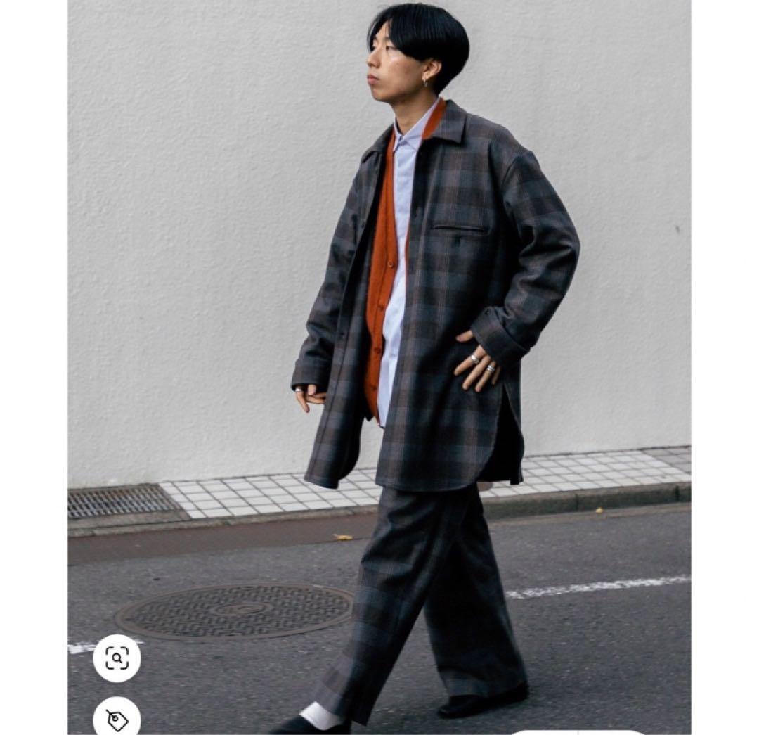 トップス URU WOOL CHECK OVER SHIRTS