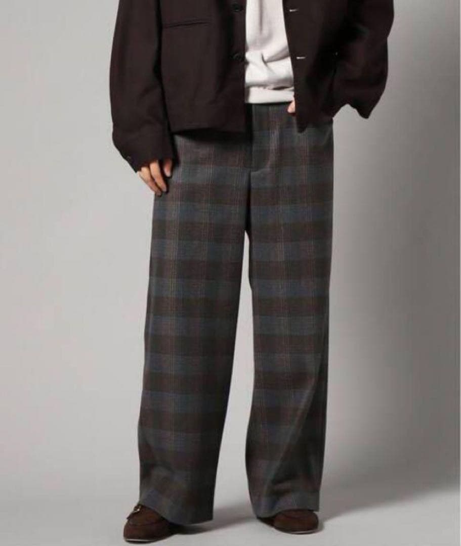 トップス URU WOOL CHECK OVER SHIRTS