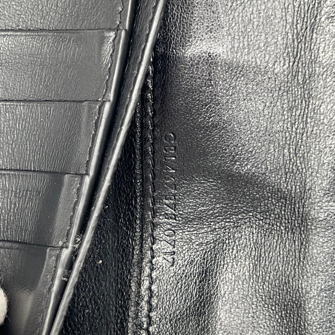 saint laurent 長財布　ブラック　クロコ　プレート　型押し　エンボス