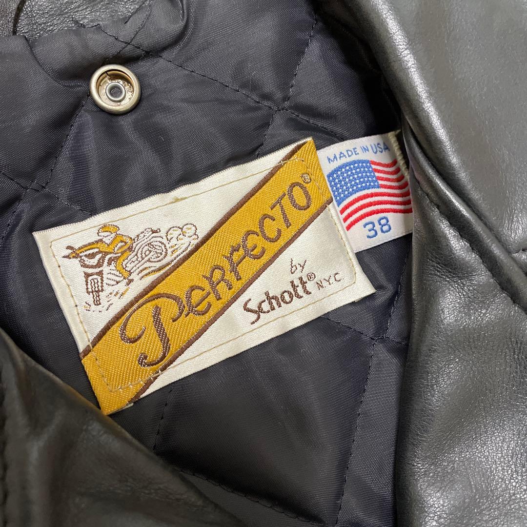 Schott ダブルライダースジャケット ブラック 38
