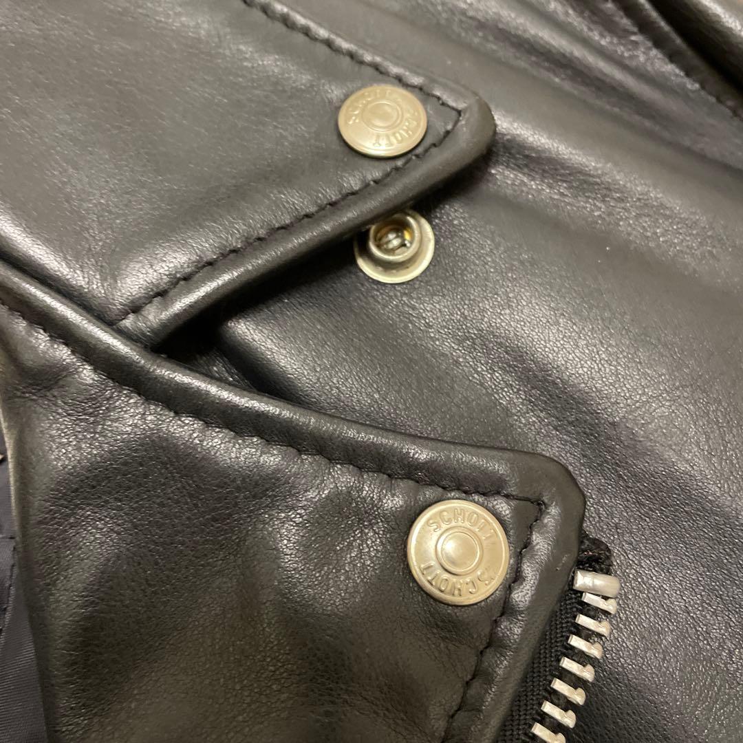 Schott ダブルライダースジャケット ブラック 38