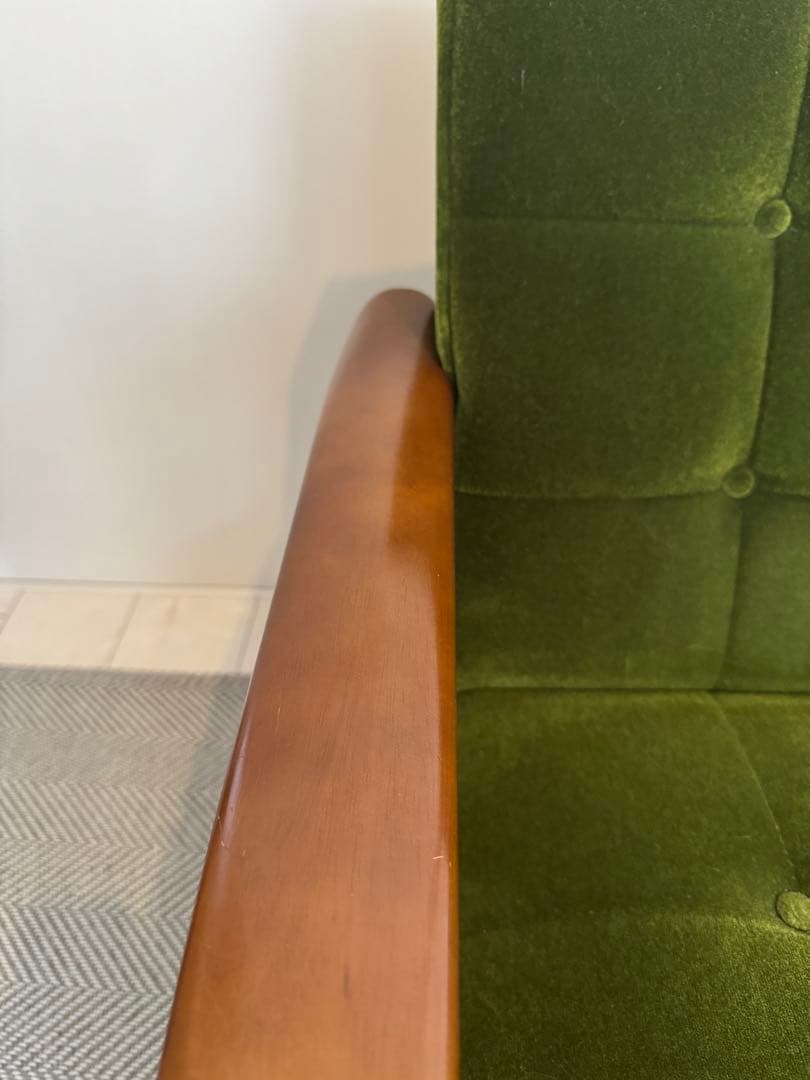 【名品】カリモク60 Kチェア 1シーター モケットグリーン
