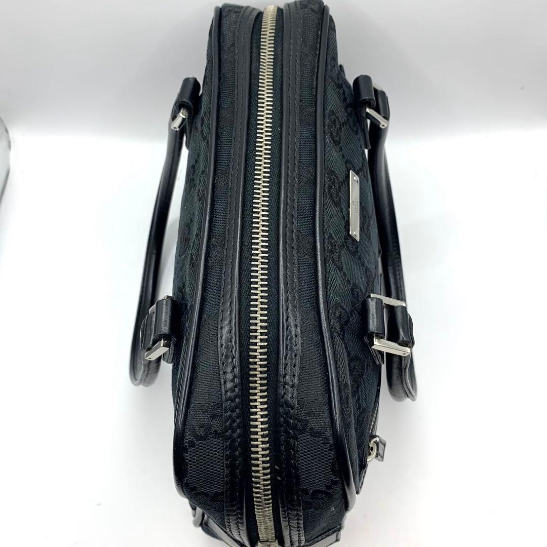 GUCCI グッチ GG柄 ミニボストン ハンドバッグ 黒 キャンバス 正規品