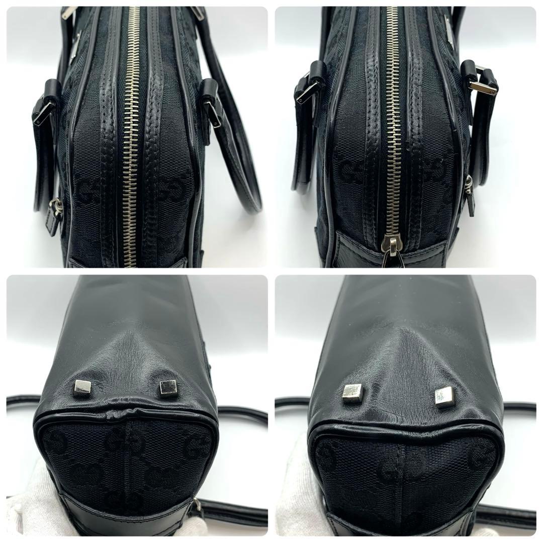 GUCCI グッチ GG柄 ミニボストン ハンドバッグ 黒 キャンバス 正規品