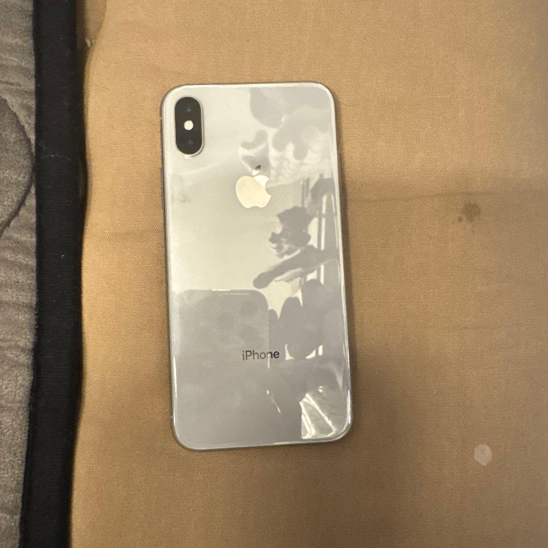 iPhoneX 64GB シルバー ホワイト 白　スマホ本体 画面の割れあり