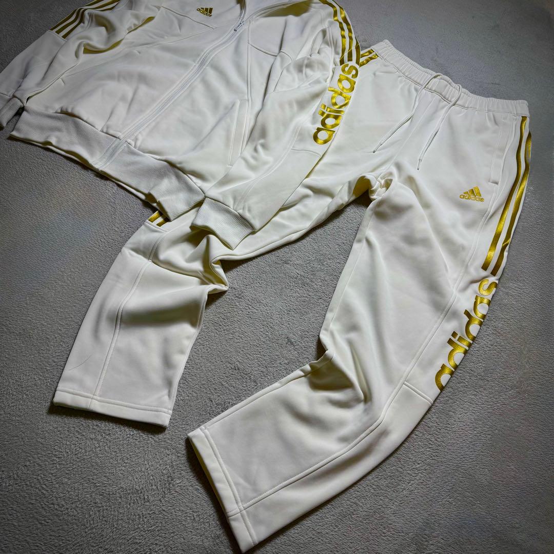 【Ｌサイズ】adidas上下セットアップ　新品　白金　定価17,600円　裏起毛