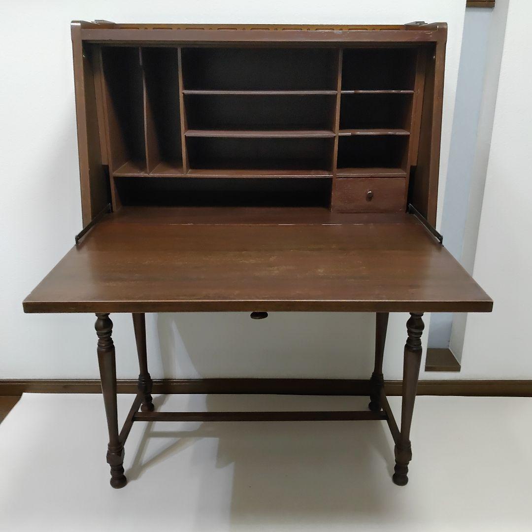 希少 神戸洋家具 メープル不二屋 ライティングビューロー マホガニー デスク