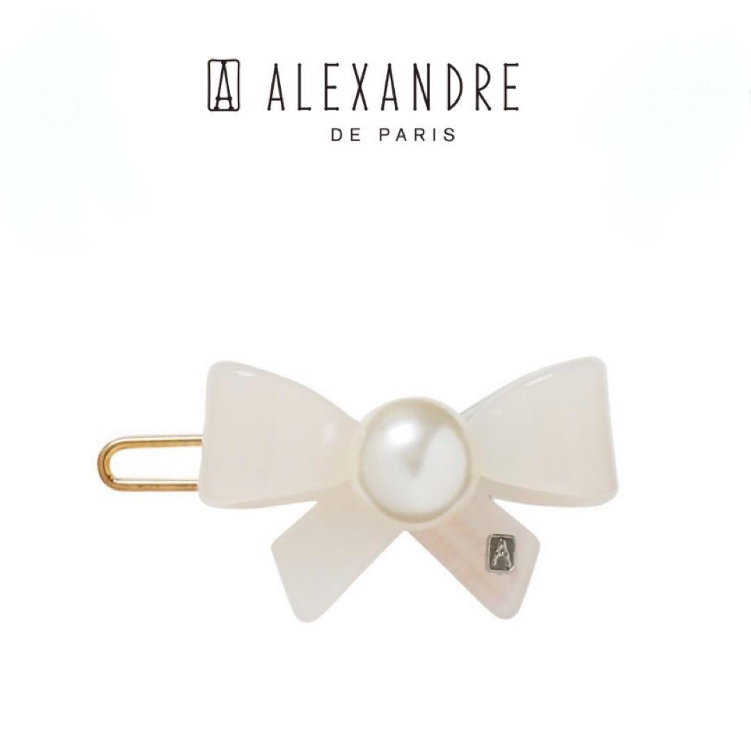 新品 ALEXANDRE DE PARIS リボン パール ボールピン