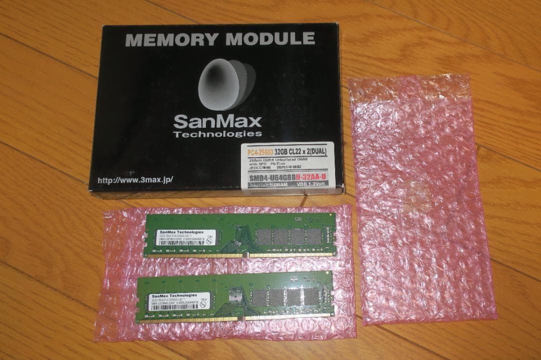 SanMax 32GB DDR4 2枚組 計64GB