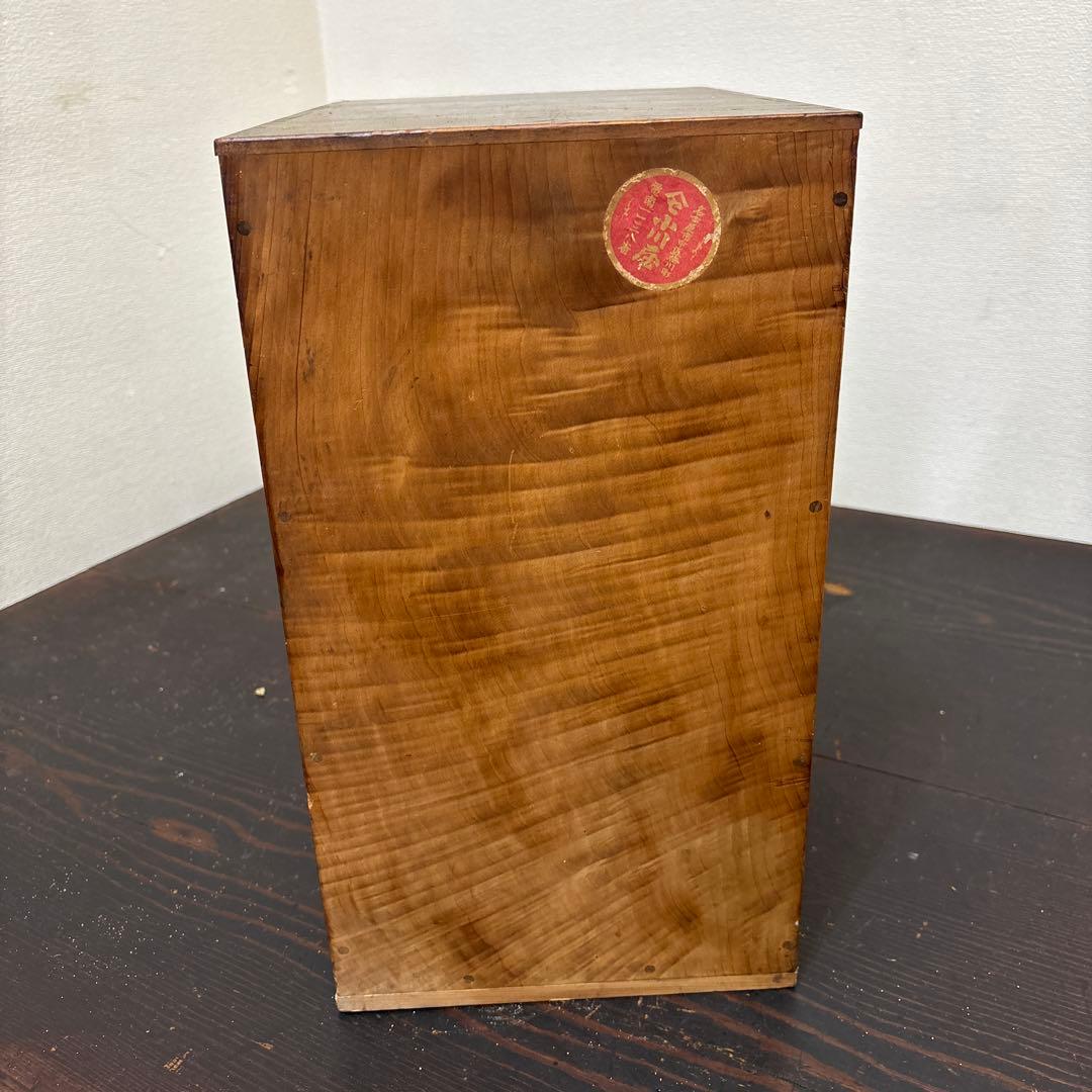 古道具 木製 小引き出し 5段 金具付き 昭和レトロ 収納棚 アンティーク