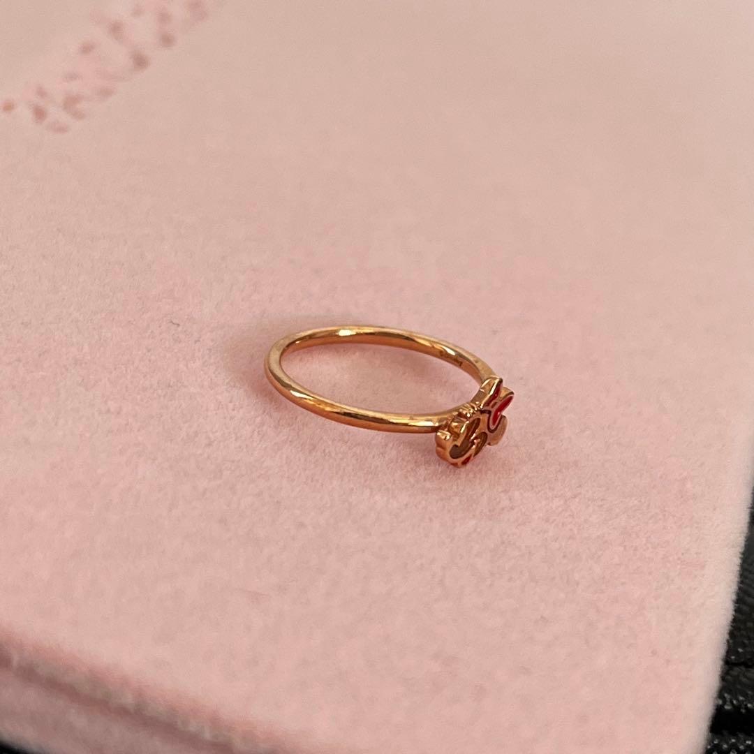 美品 4°C ヨンドシー K10PG ディズニー ミニー リング