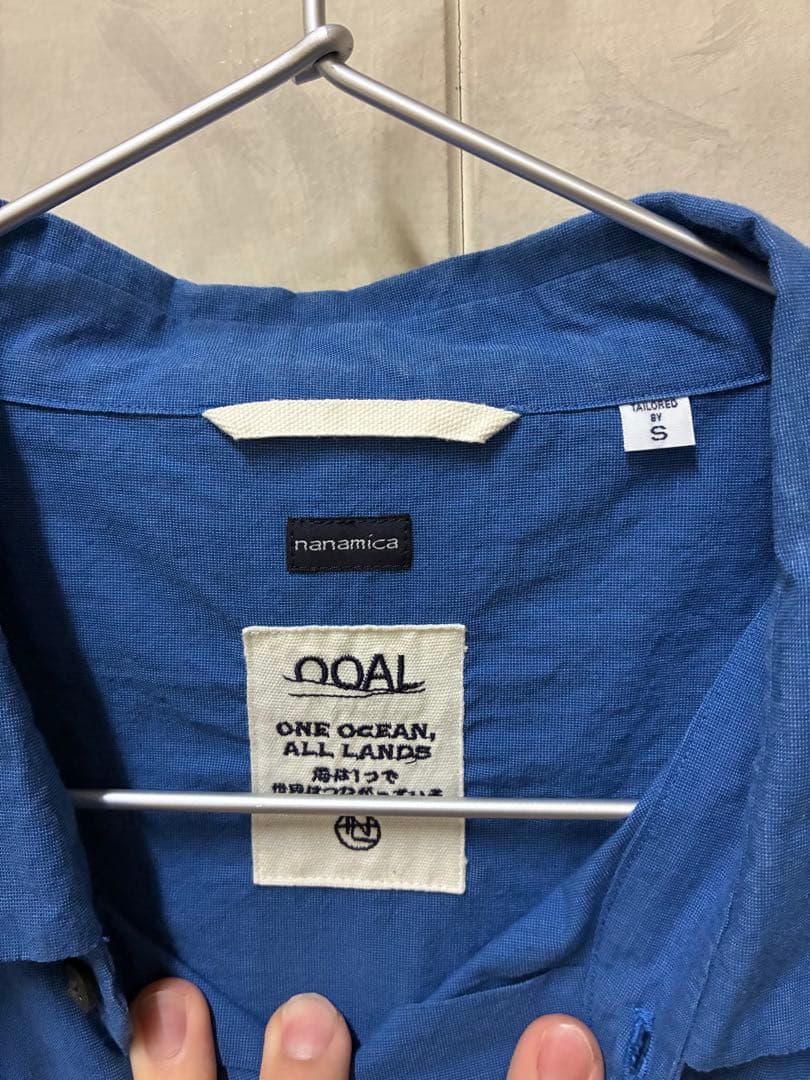 nanamica ナナミカ ロングスリーブ ウィンド シャツ ブルー　S