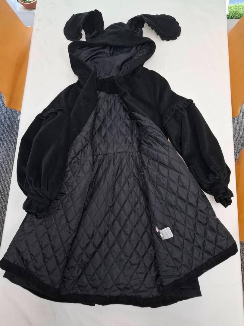 To Aliceフリル付き黒うさ耳ダッフルコート