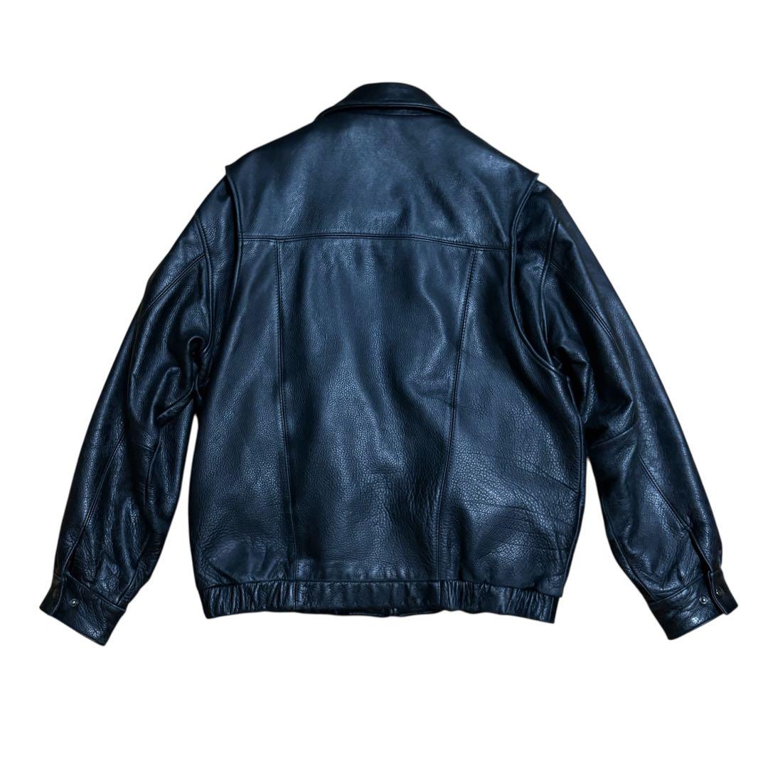 90's ST JOHN'S BAY レザースウィングトップ ライナー付 黒 M